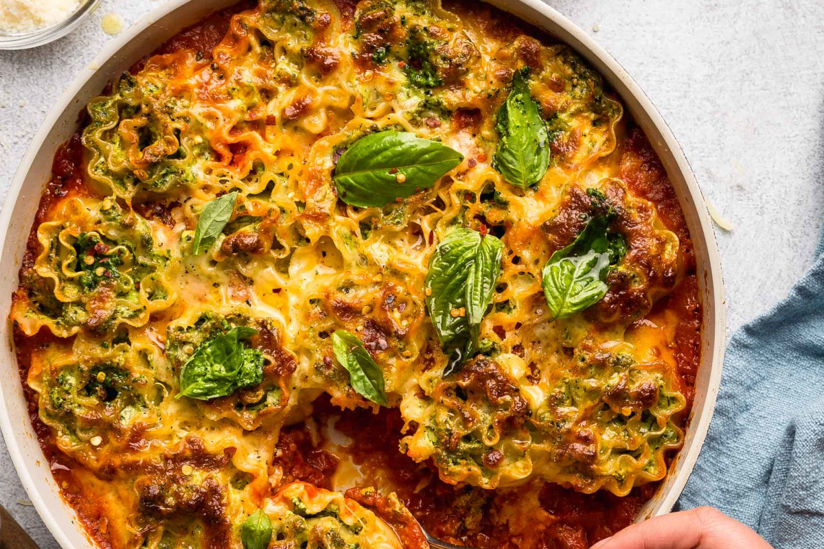 These Skillet Lasagna Roll-Ups Are Crispy, Cheesy, and Packed with Greens