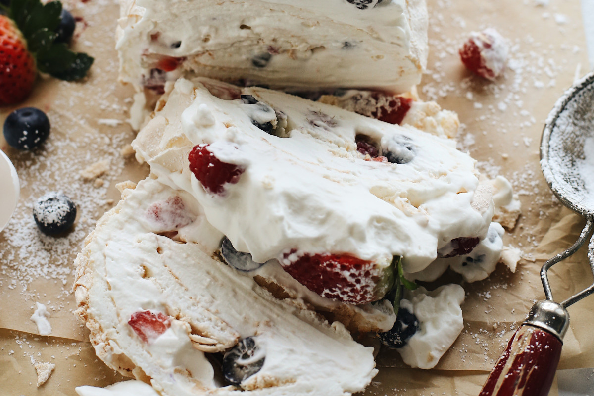 This Berry-Studded Rolled Pavlova Is Light, Airy, and Easy to Make