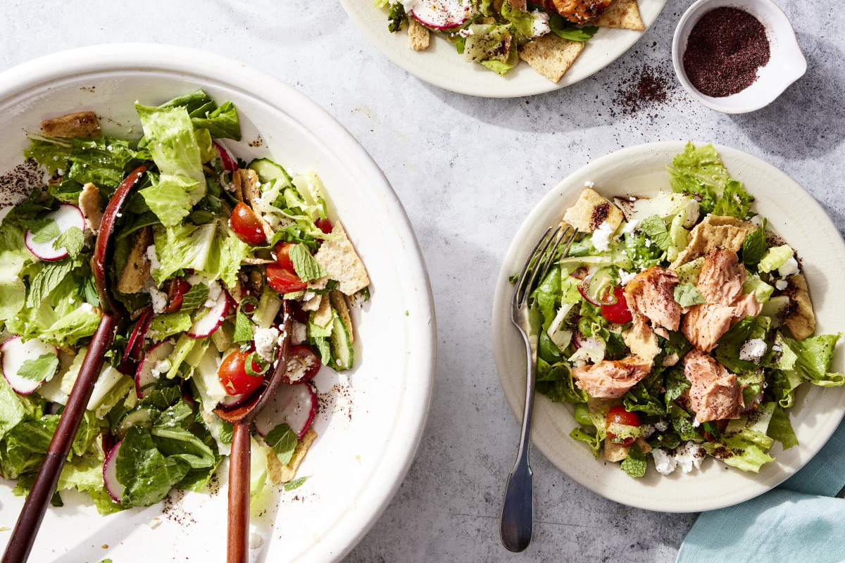 I Make This No-Cook, Herby Smoked Salmon Fattoush All Summer Long