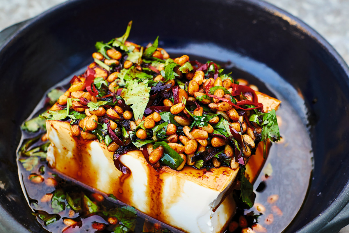 Meera Sodha's Silken Tofu with Pine Nuts and Pickled Chiles