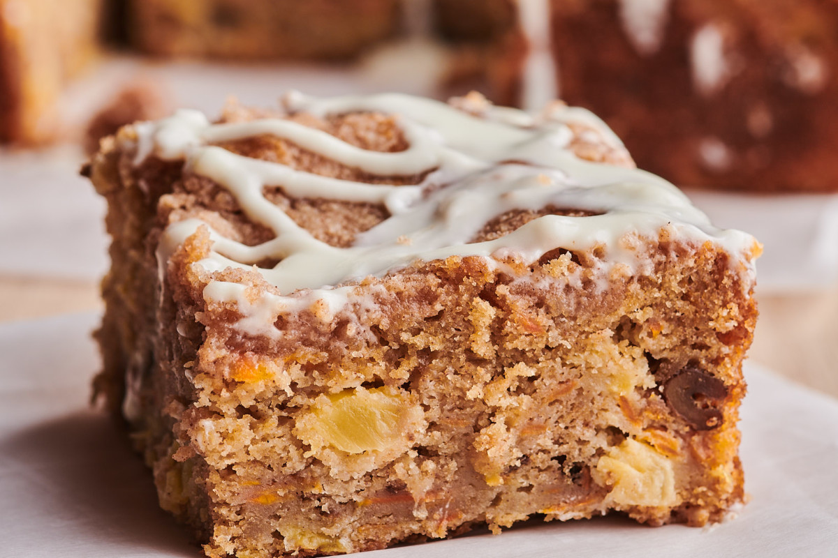 Carrot Cake Coffee Cake with Cream Cheese Glaze