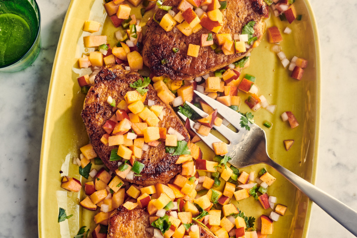 Juicy Pork Chops Smothered in Peach Salsa Are an Instant Summer Favorite