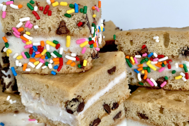 Sheet Pan Chocolate Chip Cookie Ice Cream Sandwiches Are as Brilliant as They Sound