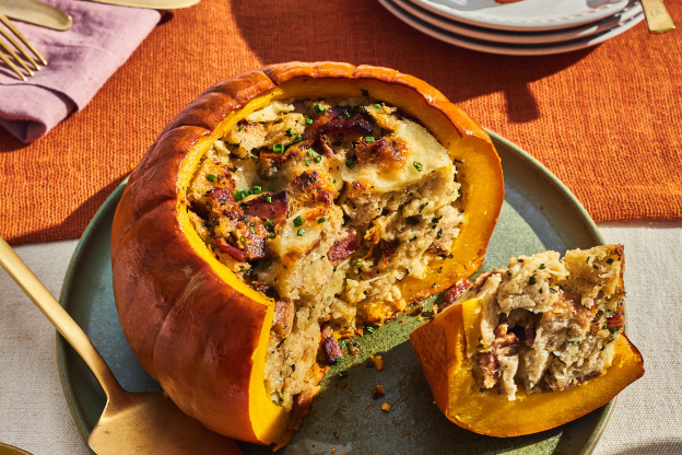 Bring the Wow Factor to Thanksgiving Dinner with a French-Inspired Stuffed Pumpkin