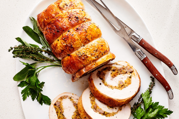 Turkey Roulade with Cornbread Stuffing Turkey Roulade with Cornbread Stuffing