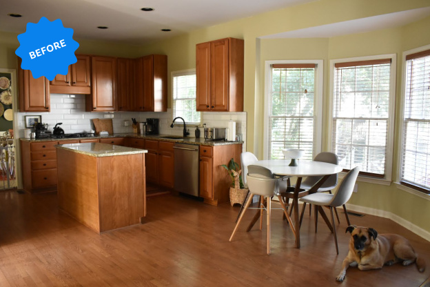 Before and After: A Boring, Builder-Grade Kitchen Gets a DIY Update with Nancy Meyers Vibes