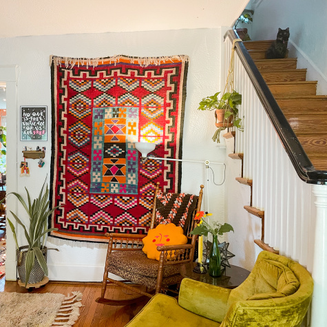 A Creative Couple's Rental Boasts Bold Wall Colors and Lots of Vintage Finds