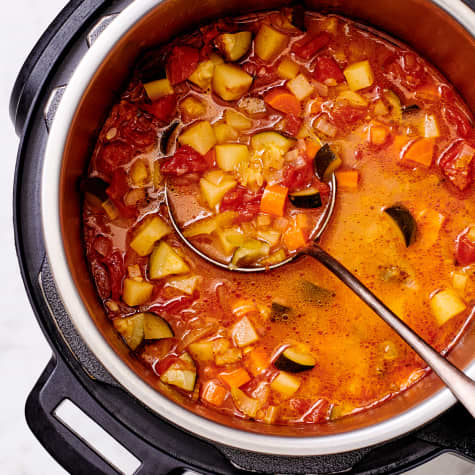 Instant Pot Vegetable Soup Cooks in Less than 5 Minutes