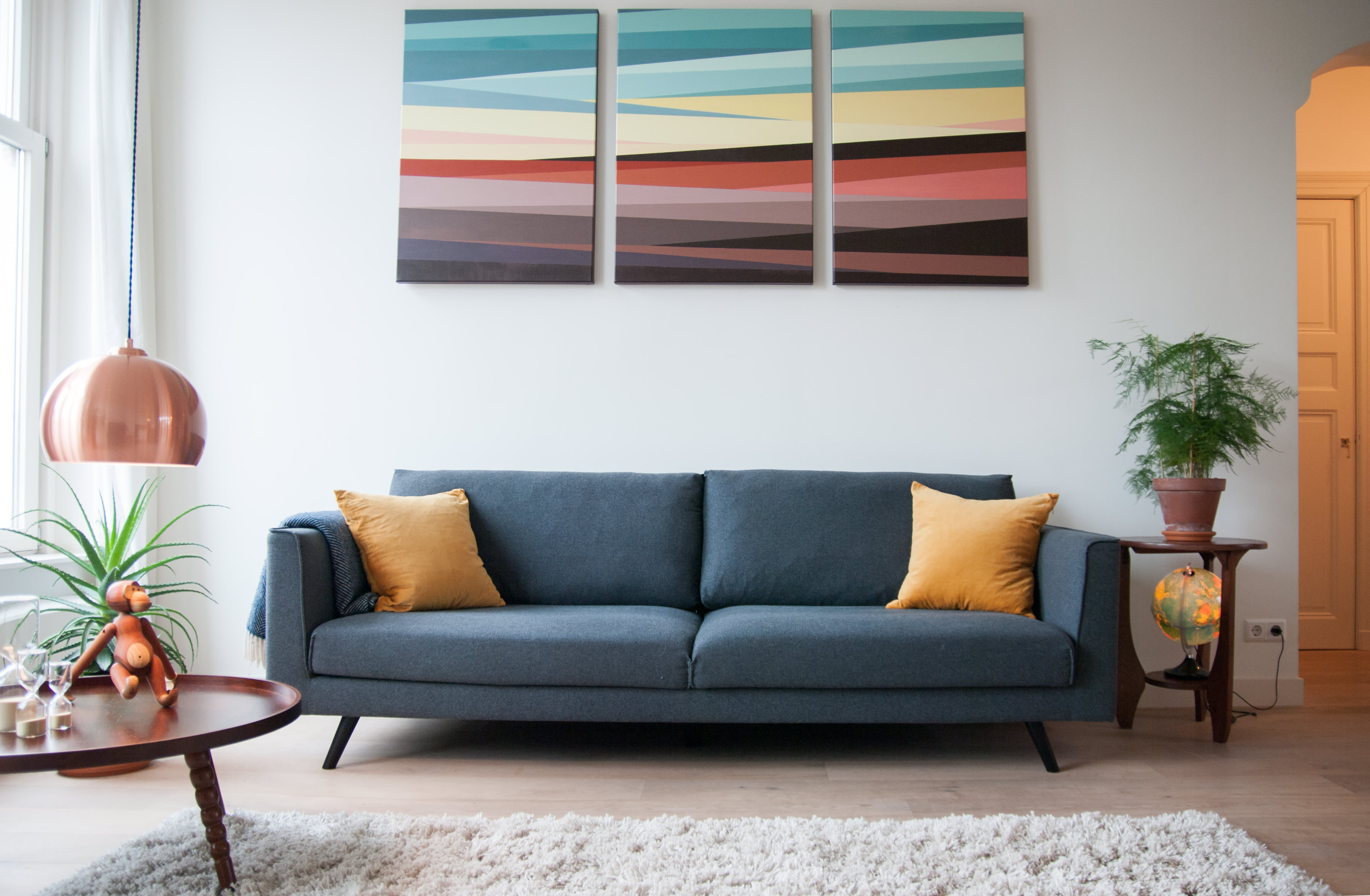 mid century modern loveseat