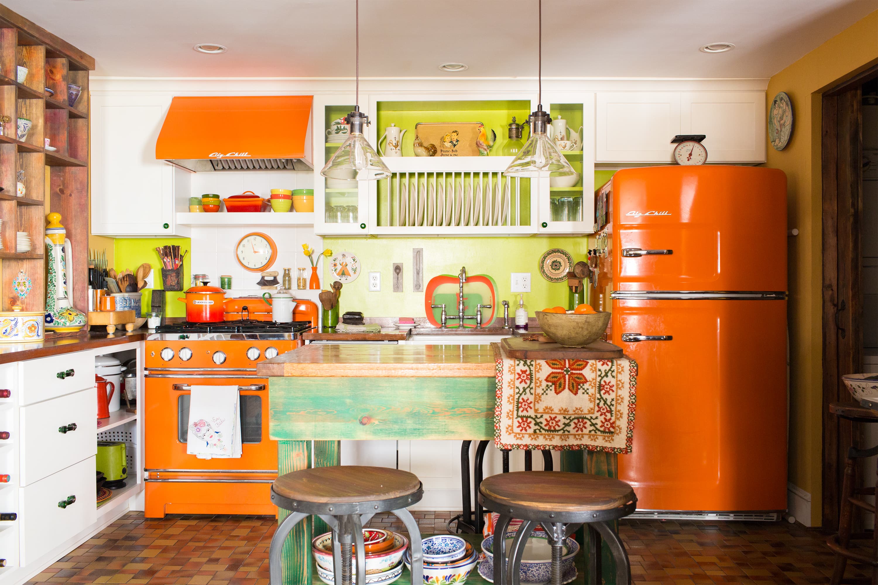 75 Orange Kitchen with Colored Appliances Ideas You'll Love