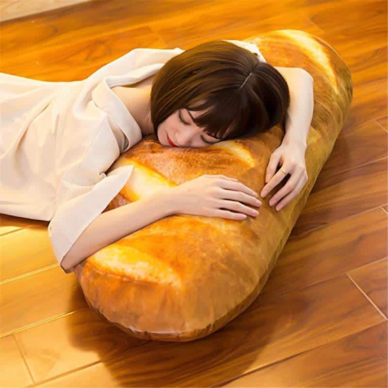 Benlet 3D HD Prints Butter Bread Shape Pillow Plush Toys for Home Decor Pillows 