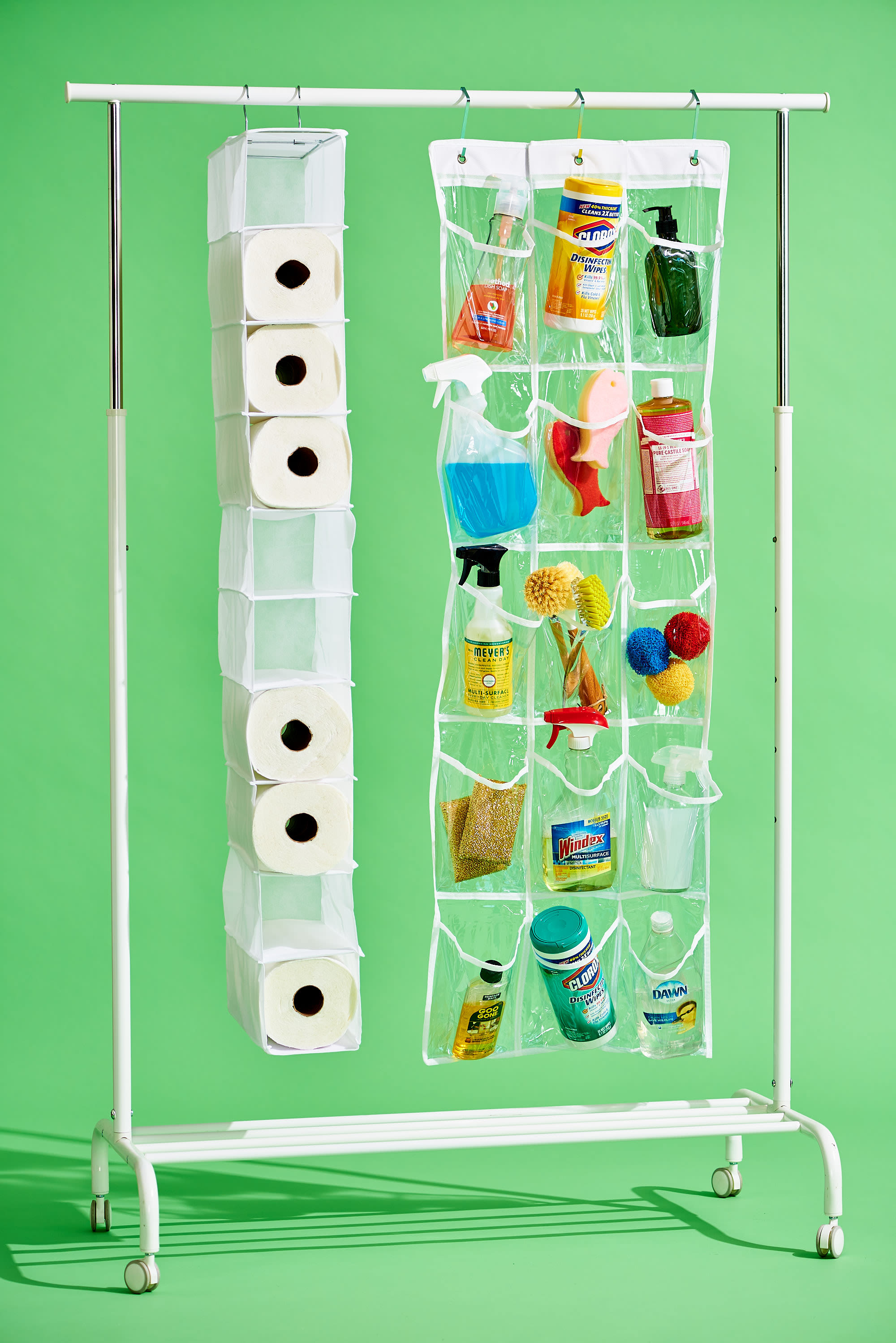 Repurpose an Over-the-Door Shoe Holder into a Cleaning Products Organizer