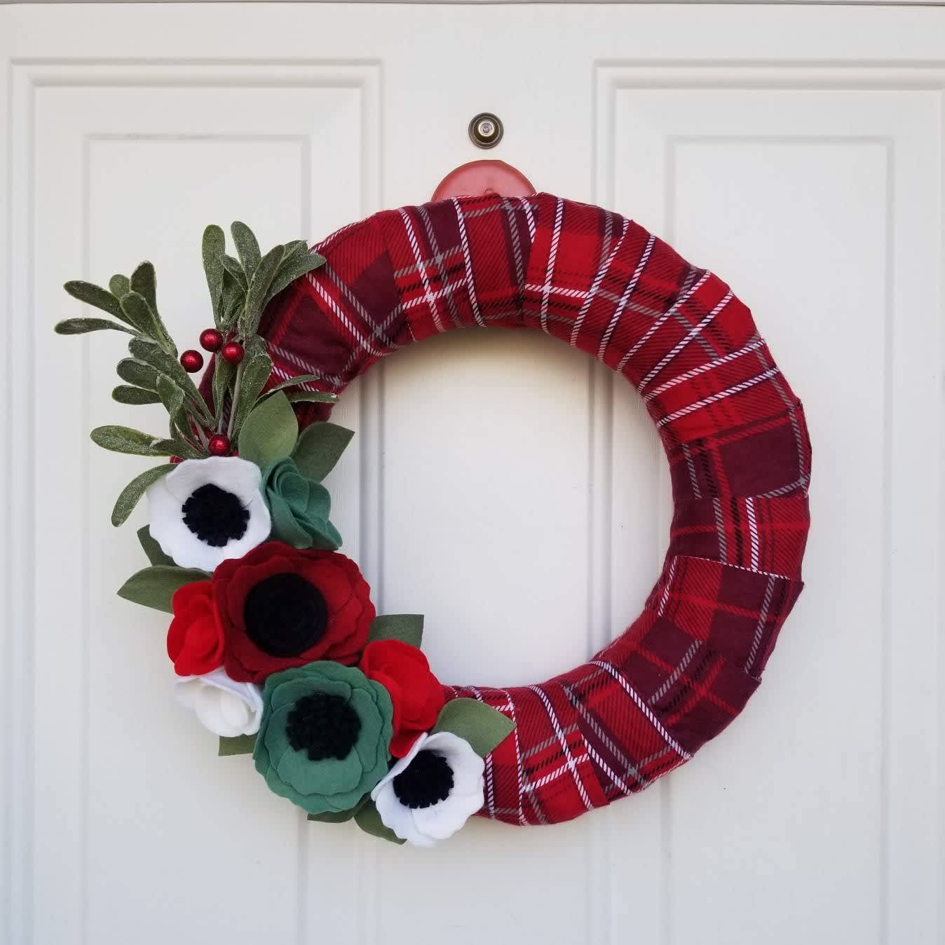 All Season Wreath Yarn Wreath Seafoam Green Wreath Hygge Wreath Winter Wreath Teal Wreath