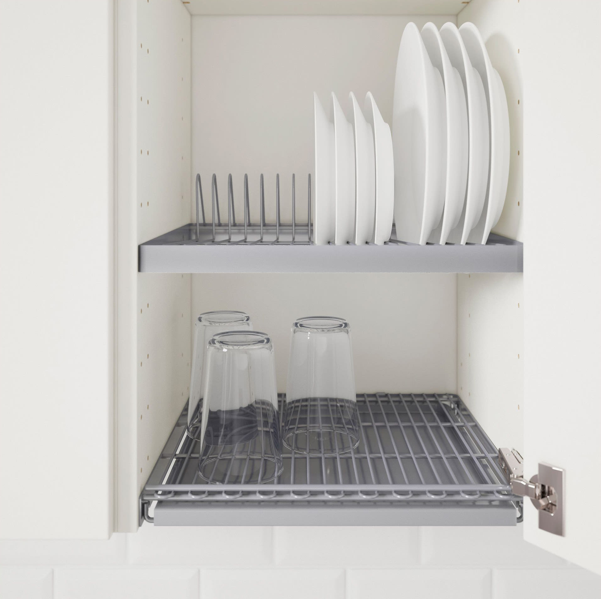 Drying Racks Above Sink Inside Kitchen Cabinet. Hidden Cabinet -   Finland