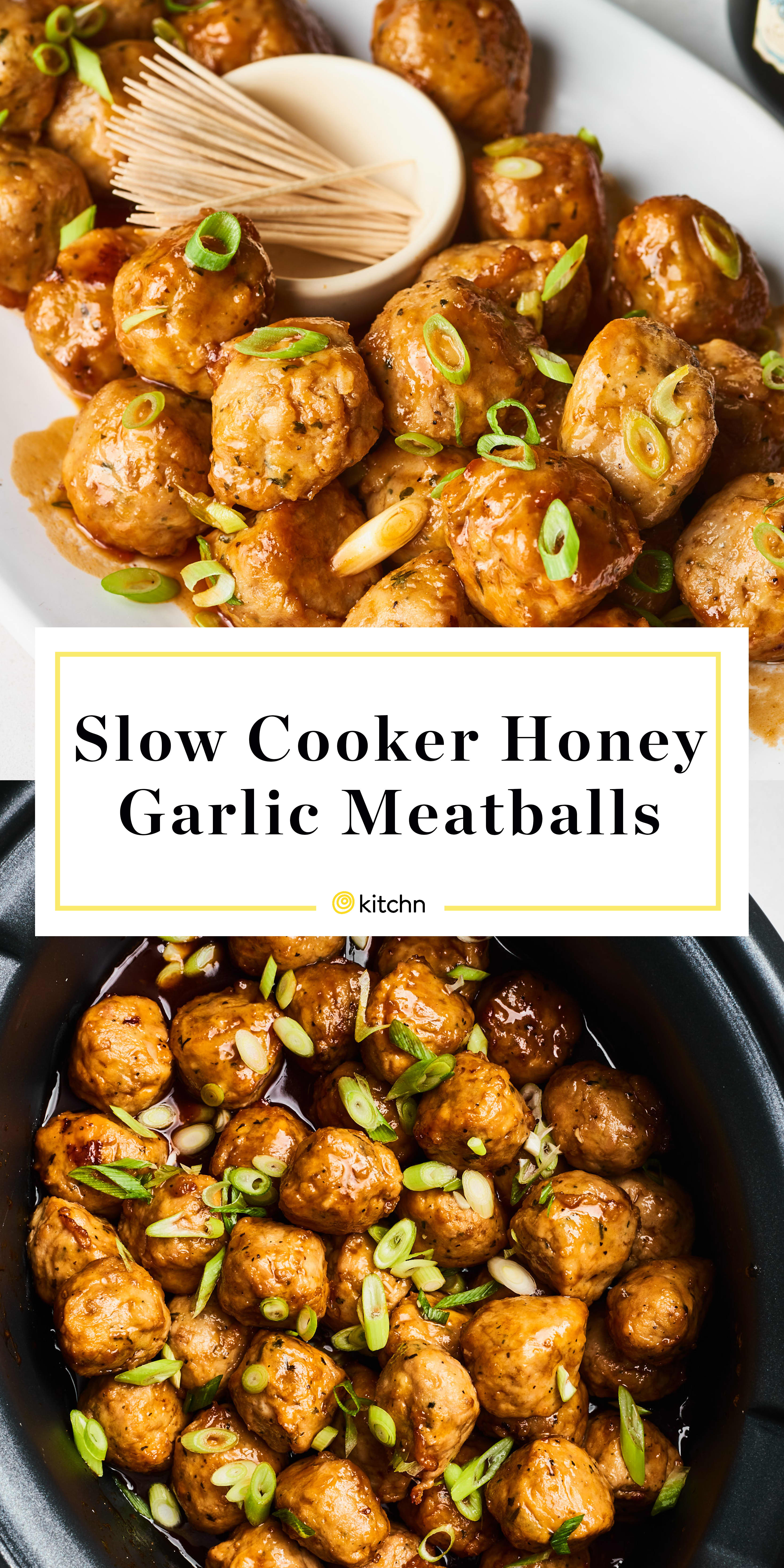 Honey Garlic Crockpot Meatballs - The Chunky Chef