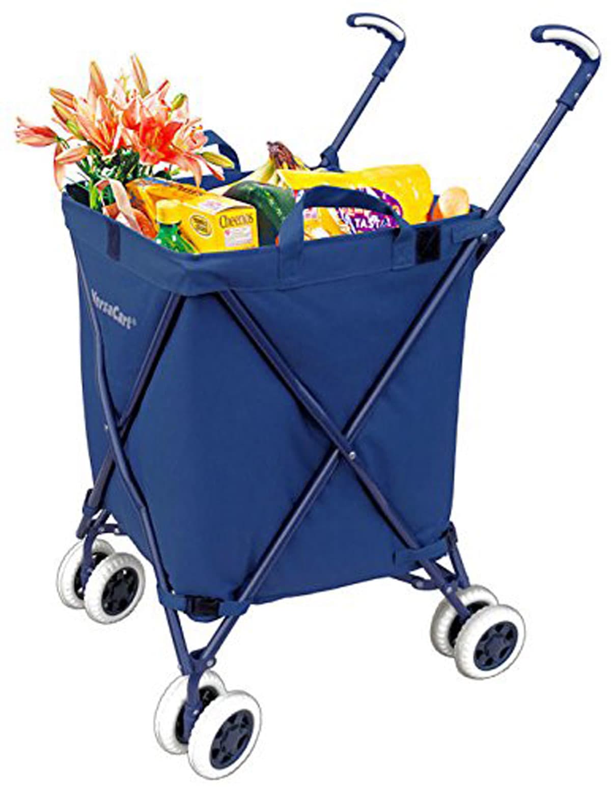 4 Wheels Foldable Shopping Wheel Trolley Cart Grocery Folding Market Moving Box 