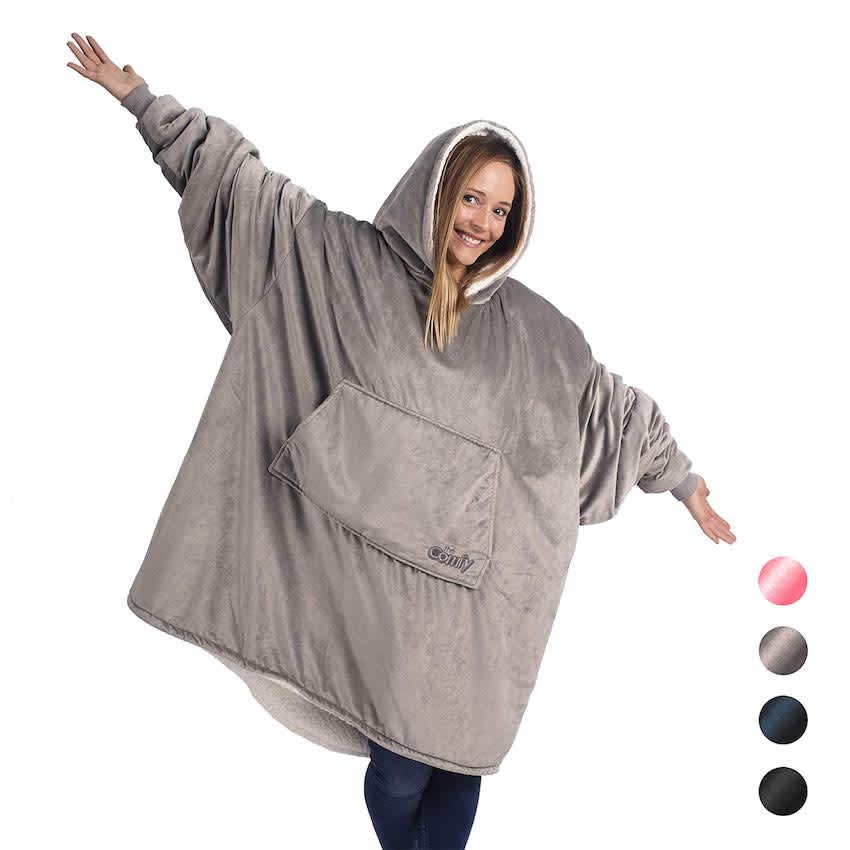 Home Plush Blanket Hoodie The Comfy Giant Sweatshirt Winter Hoodie Fleece Gift 