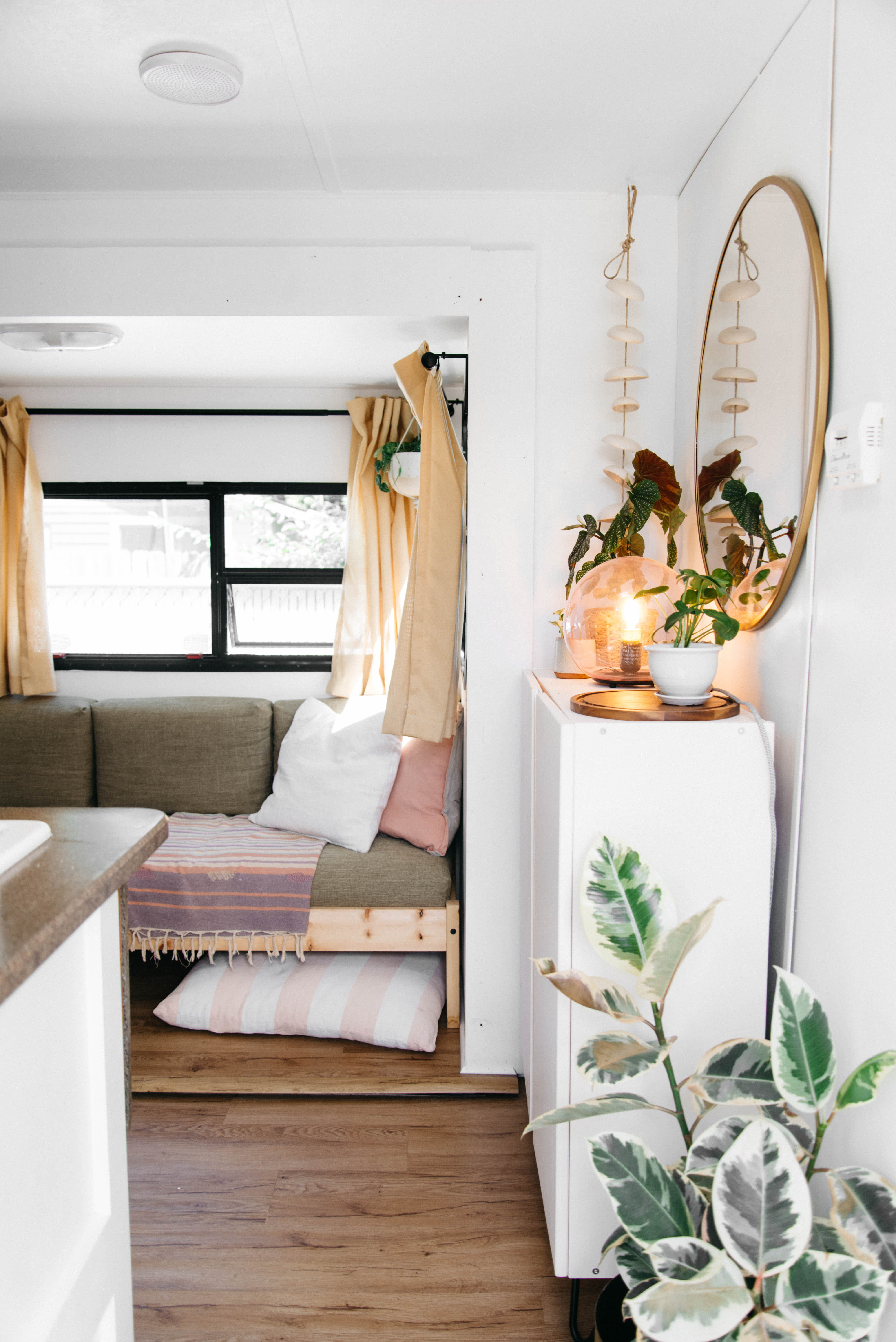 rv outdoor living space on Tour A Tiny Home Rv Remodeled Fifth Wheel Trailer Apartment Therapy