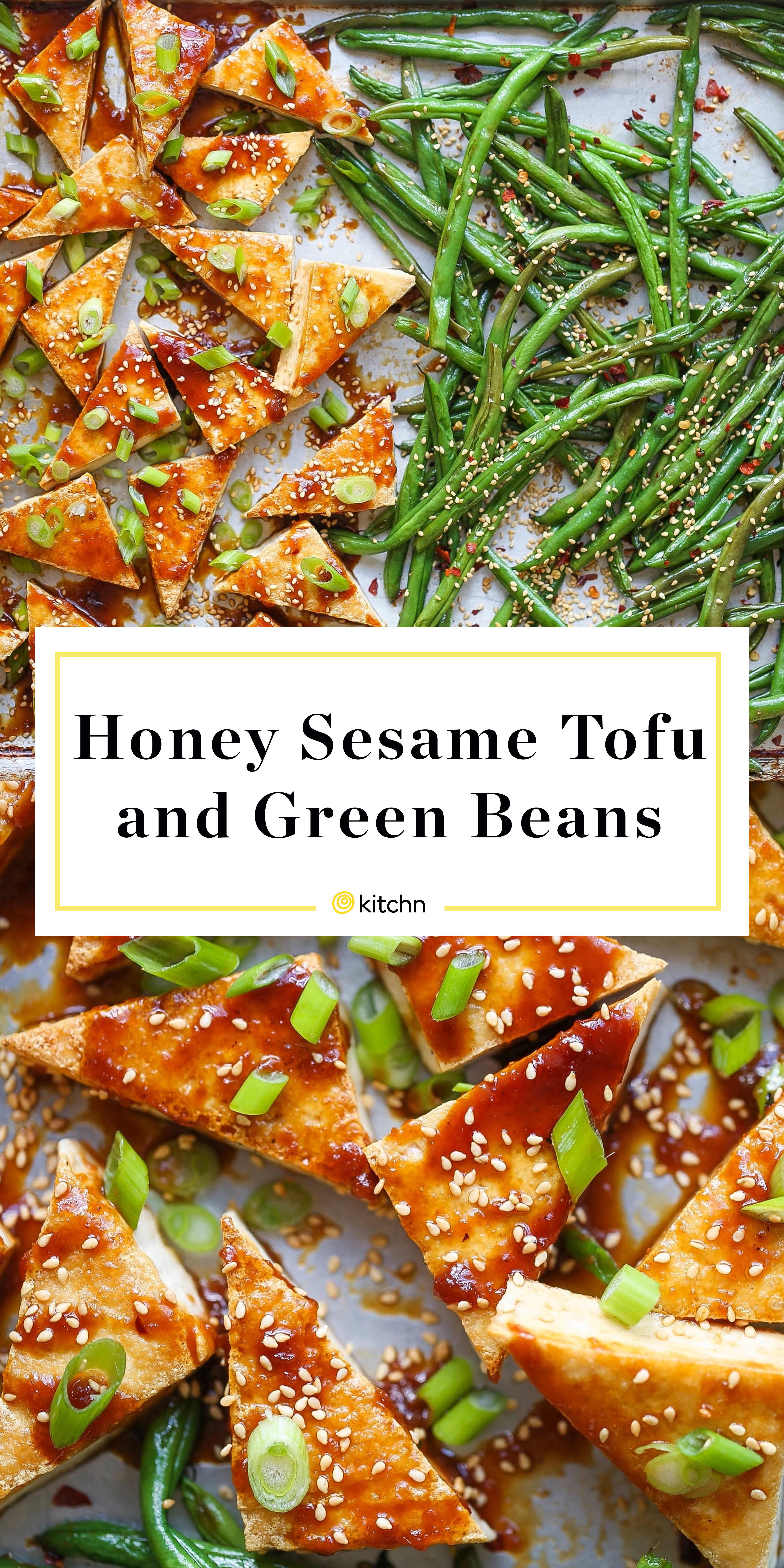 Recipe Sheet Pan Honey Sesame Tofu And Green Beans Kitchn