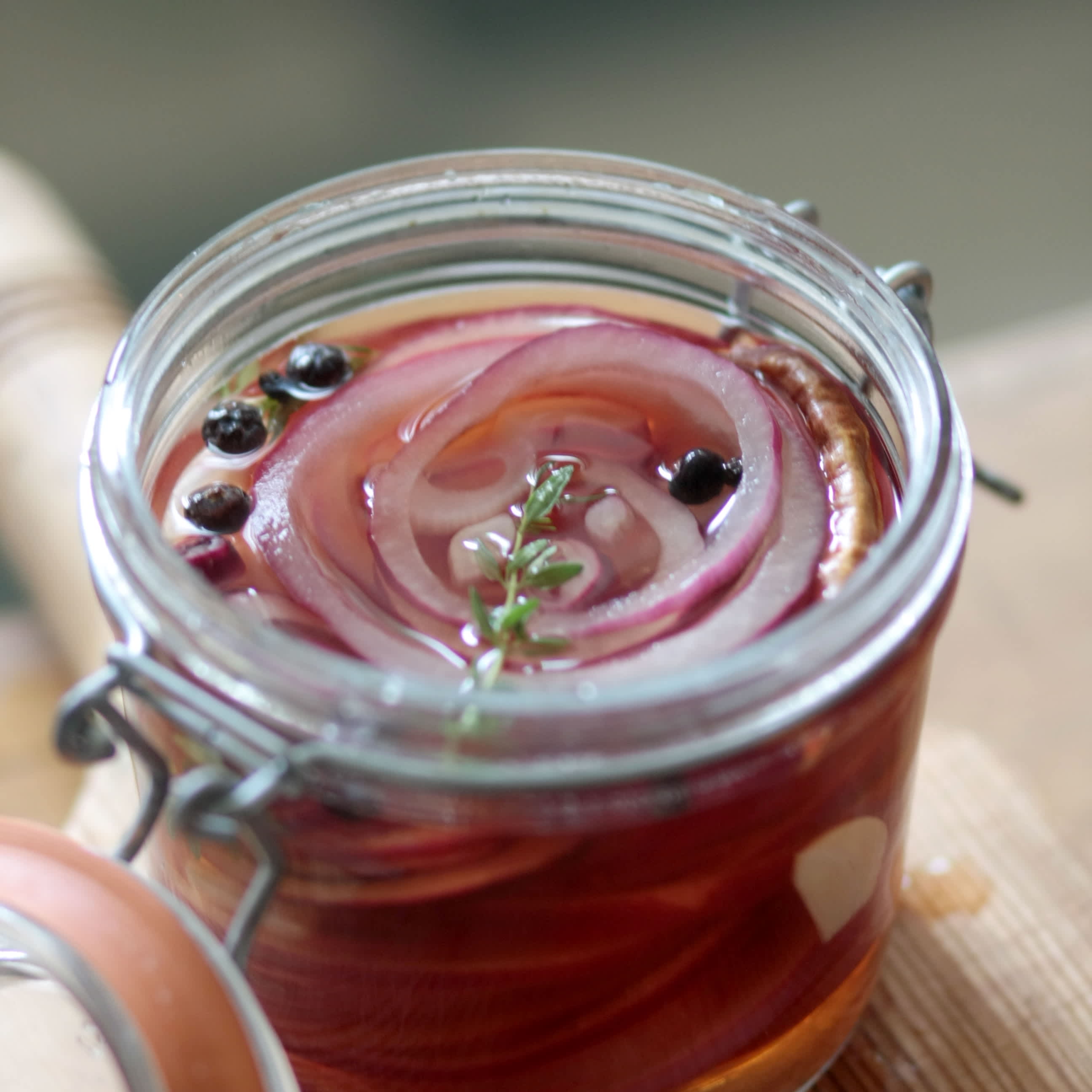Small Batch Pickled Red Onions - Lemon Thyme and Ginger