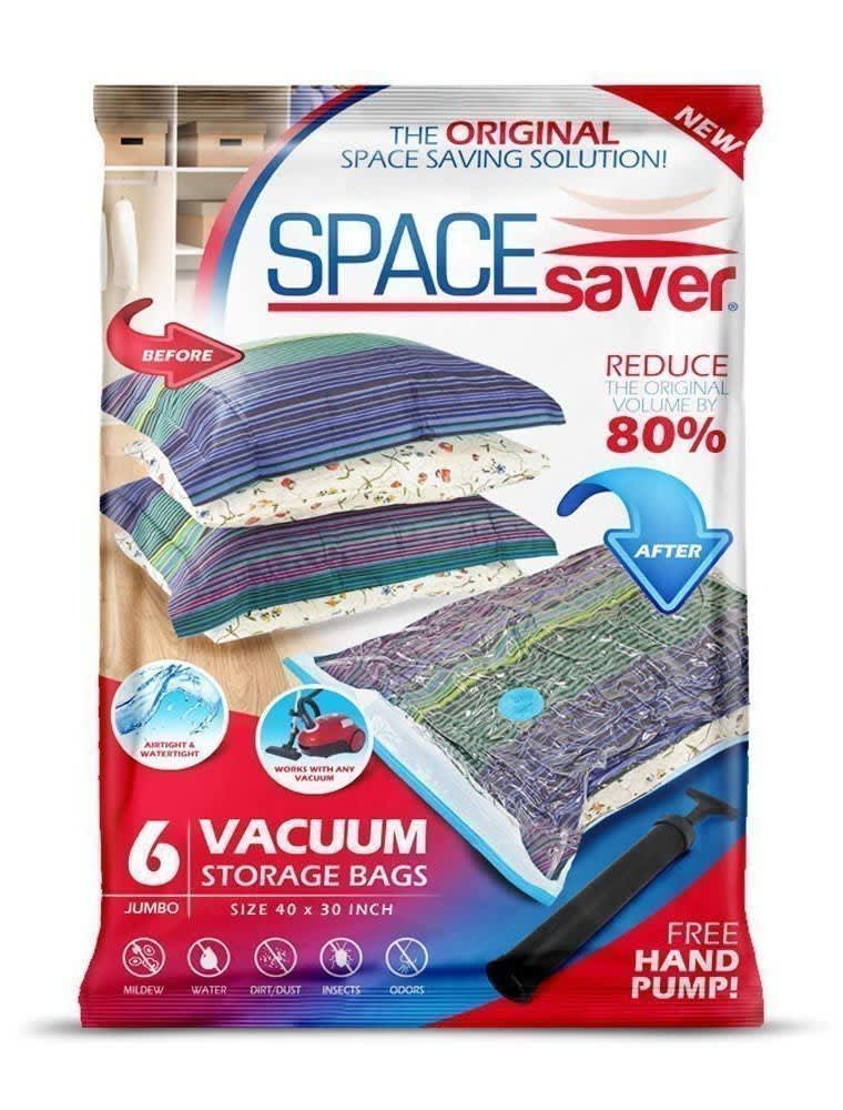 Jumbo Space-Saving Air-Tight Plastic Vacuum Storage Bag, Clear