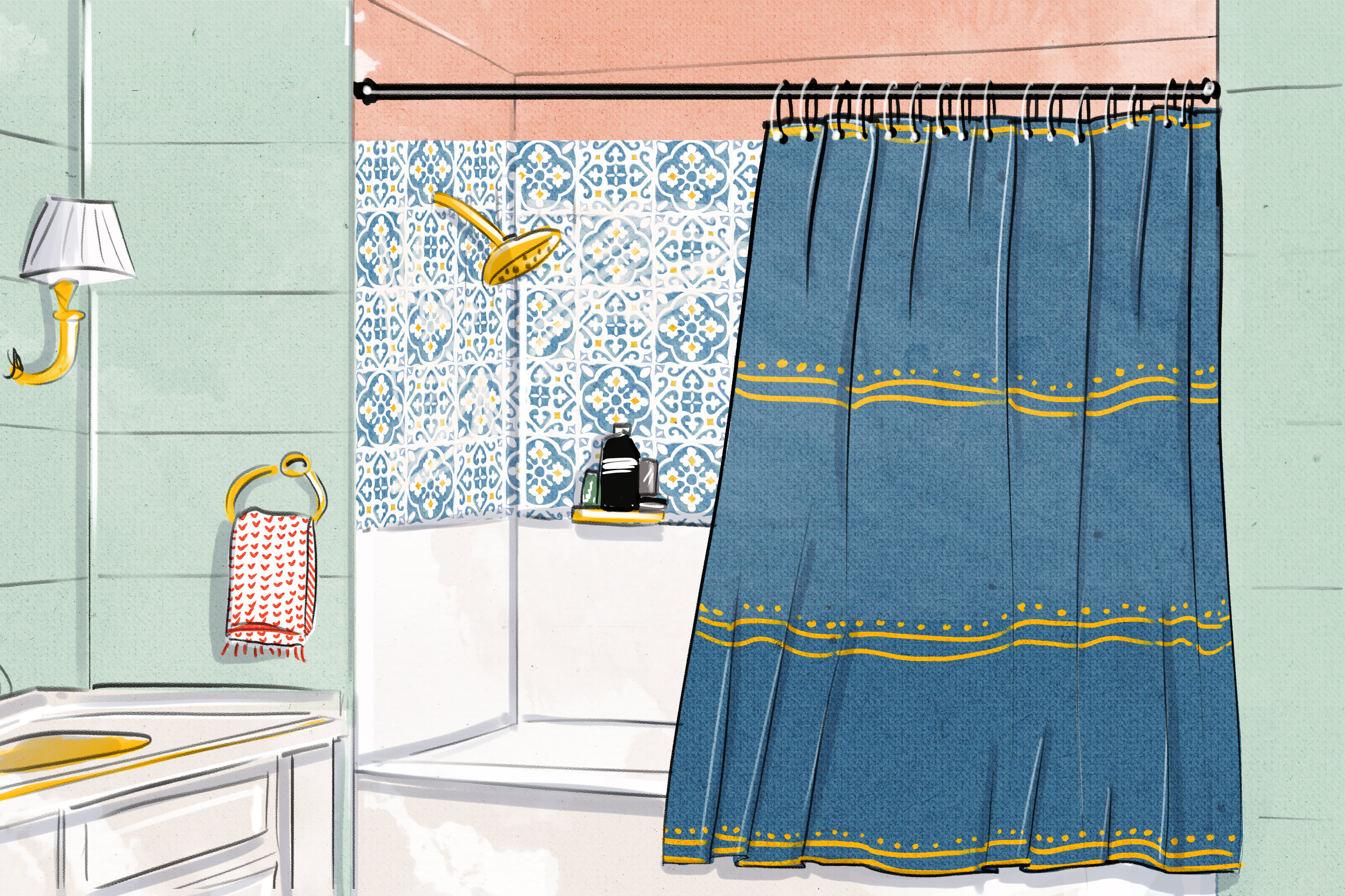 How to properly install a new shower curtain or door for improved style