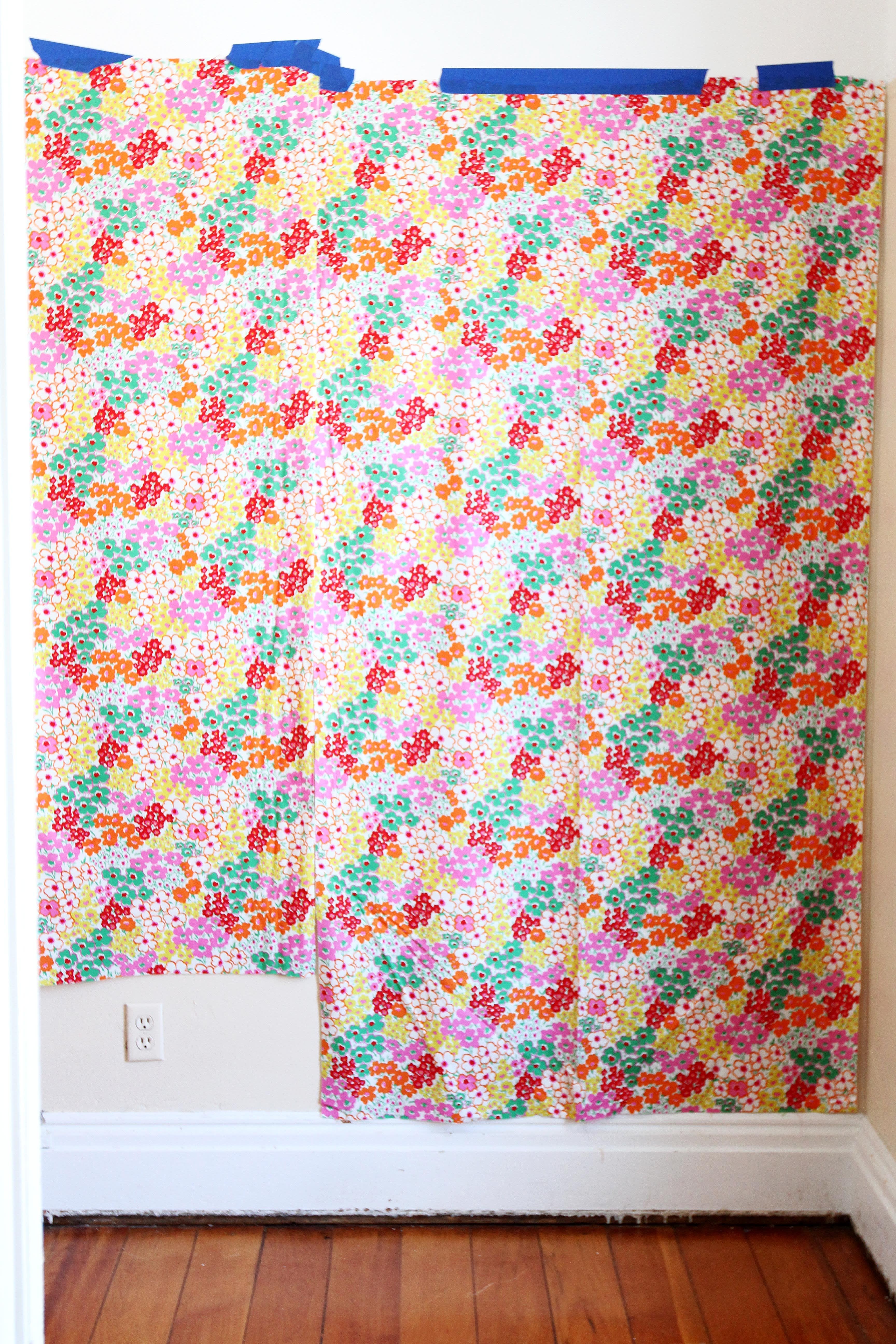 Wallflowers (aka: How To Cover A Wall With Fabric)