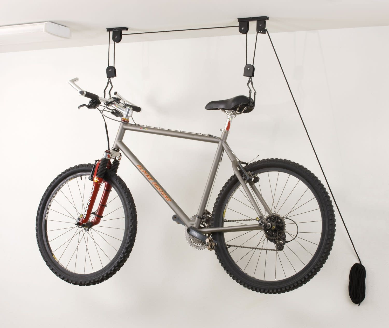 hang bicycle from garage ceiling