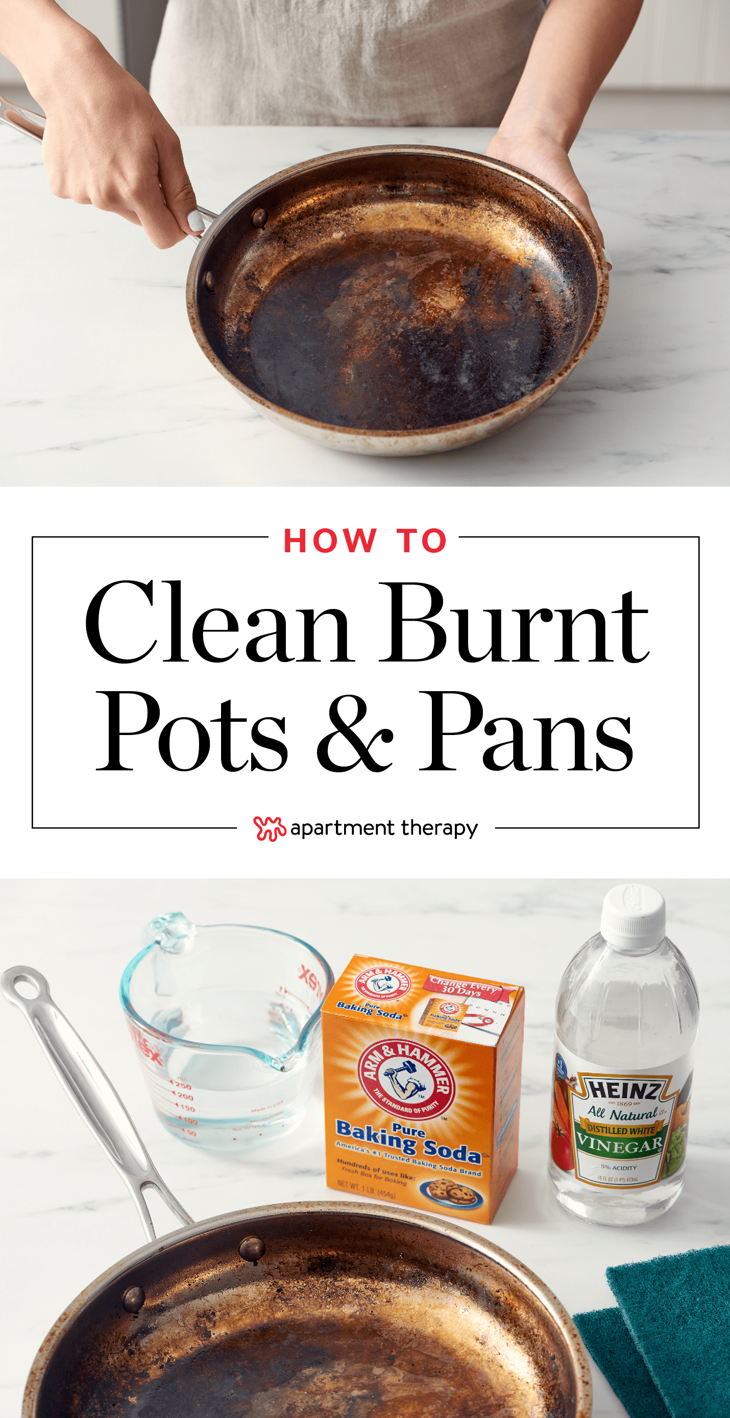 Use Vinegar and Baking Soday to Clean Burnt Pans - Mom 4 Real