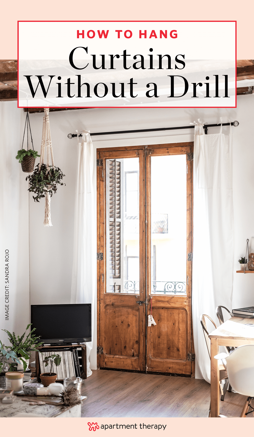 How To Hang Curtains Without Drilling Into Walls Apartment Therapy