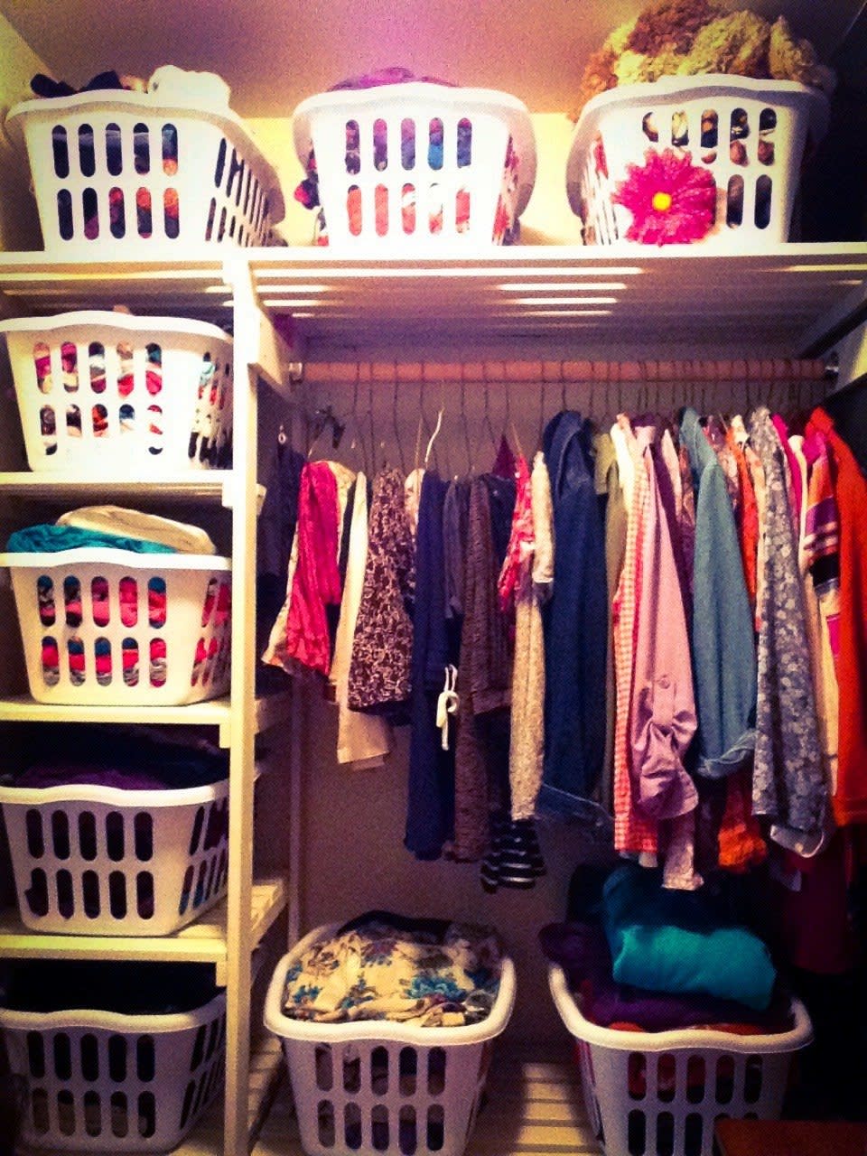 This Closet Makeover Has a Creative Laundry Basket Organizing System