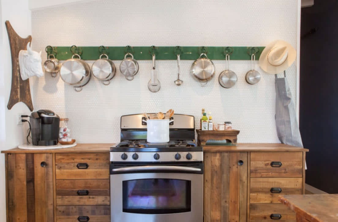hooks inside cabinets  Hanging pans, Kitchen cabinets upgrade, Home diy