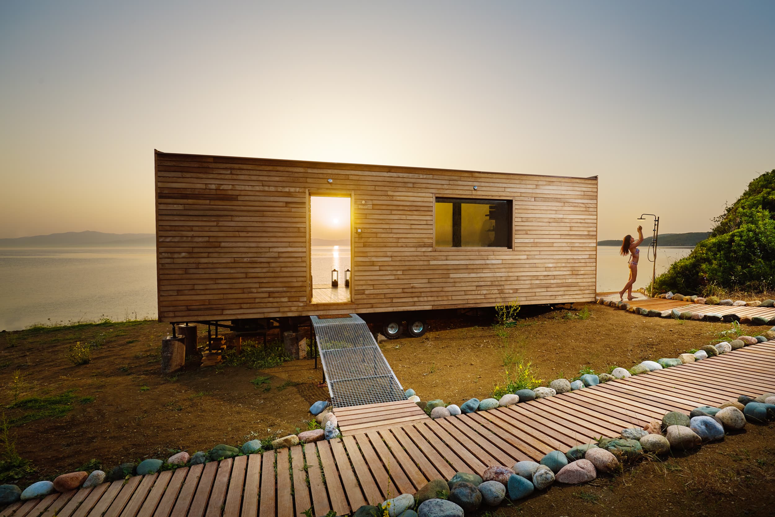 Tiny House Greece Vacation Rental Private Beach | Apartment Therapy, image size:2500x1667