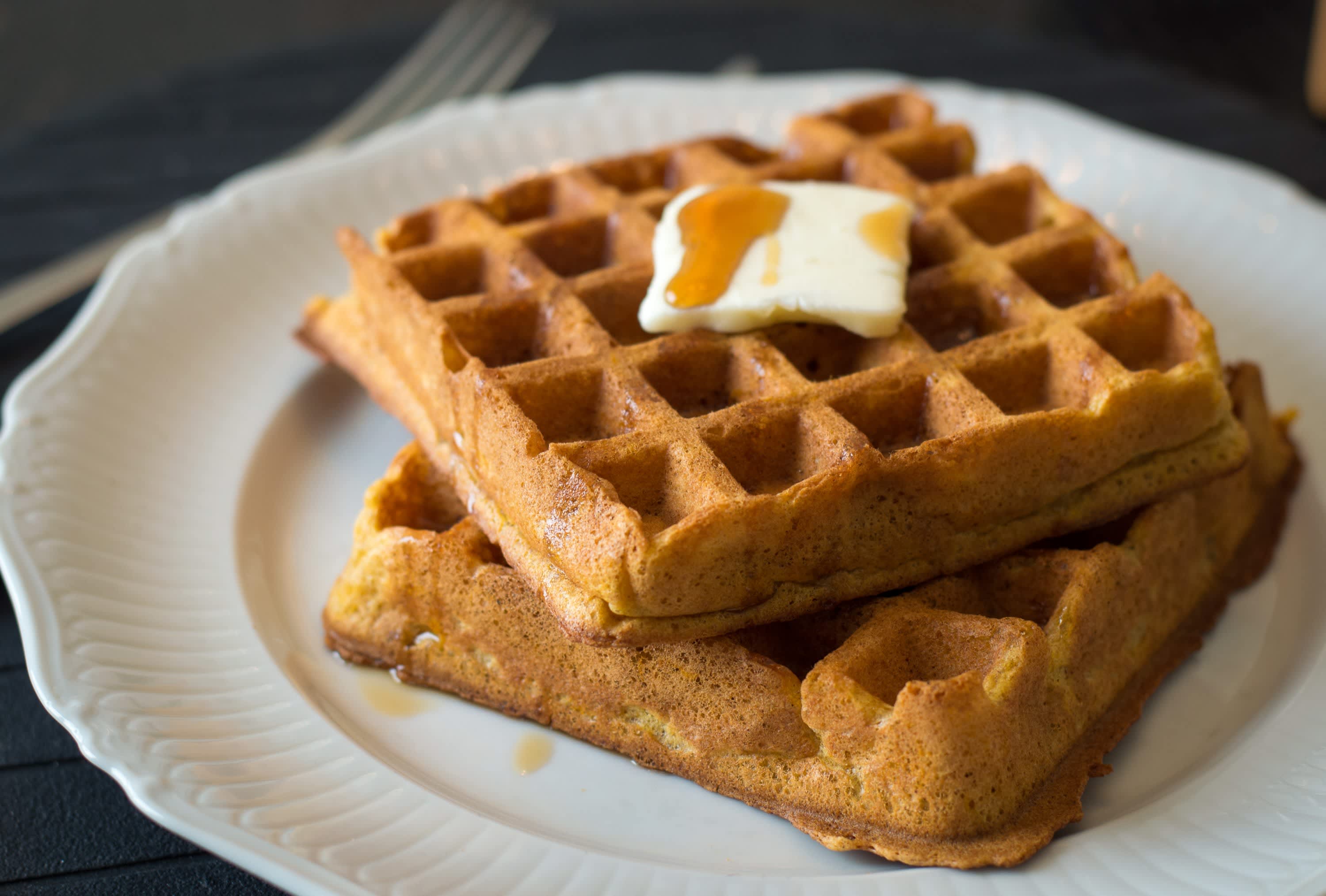 Got a new toy, knew the PERFECT way to try it out. Pumpkin stuffed waffles.  : r/traderjoes
