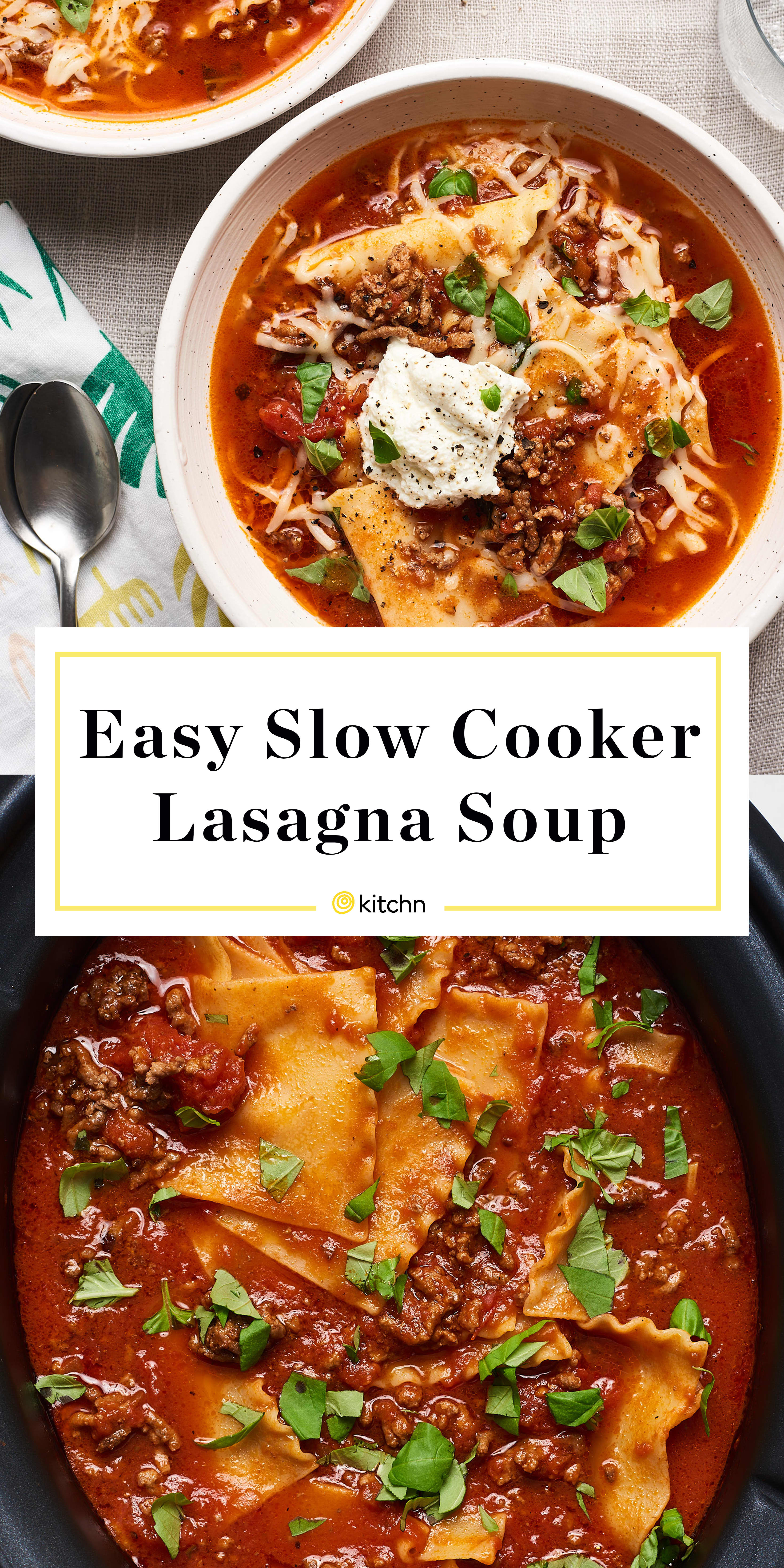 Slow Cooker Lasagna Soup - Damn Delicious