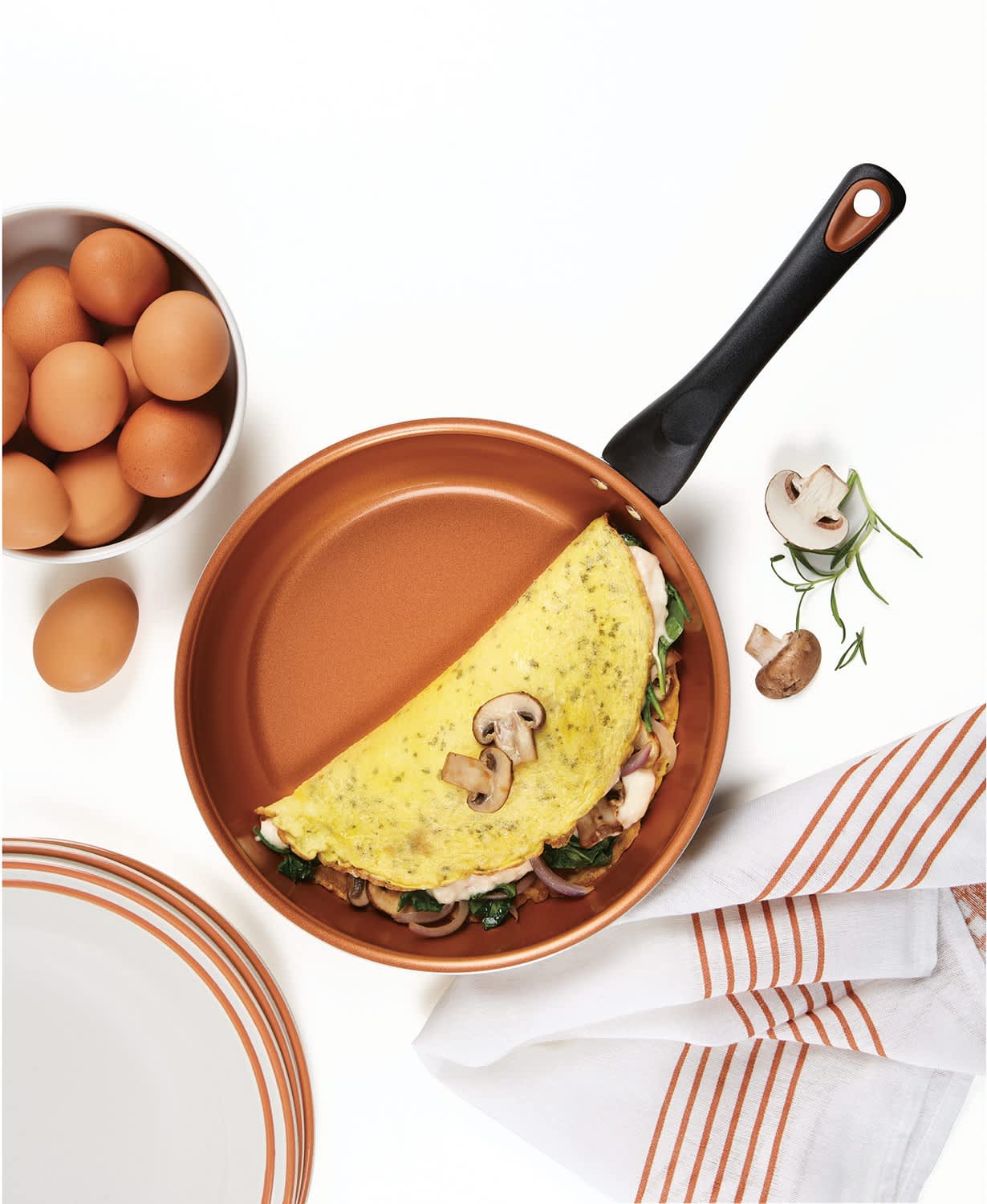 UNIWARE 1 Mini Egg Non-Stick Frying Pan,copper ceramic coating,55 (copper  gold)