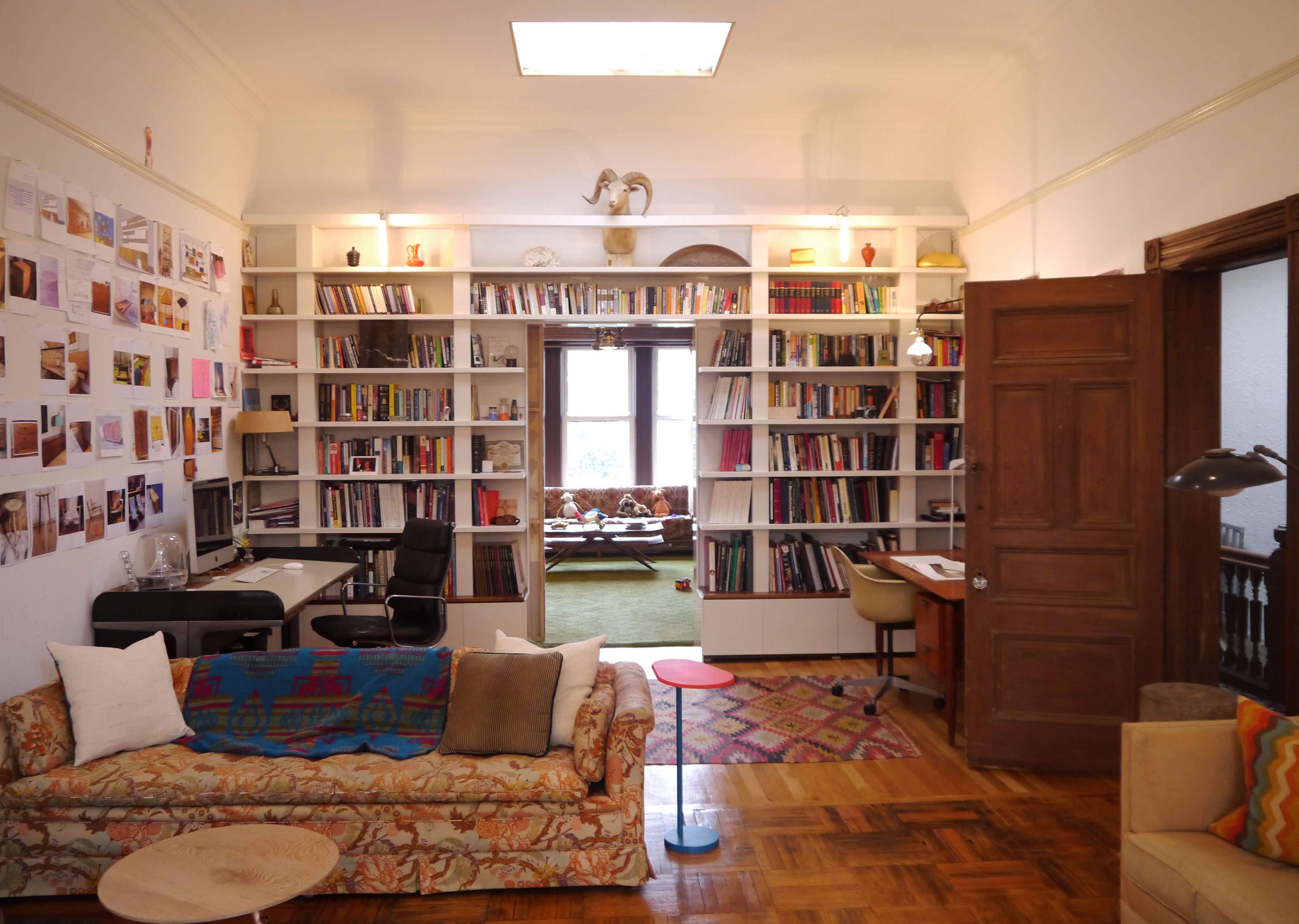 bookshelf around door