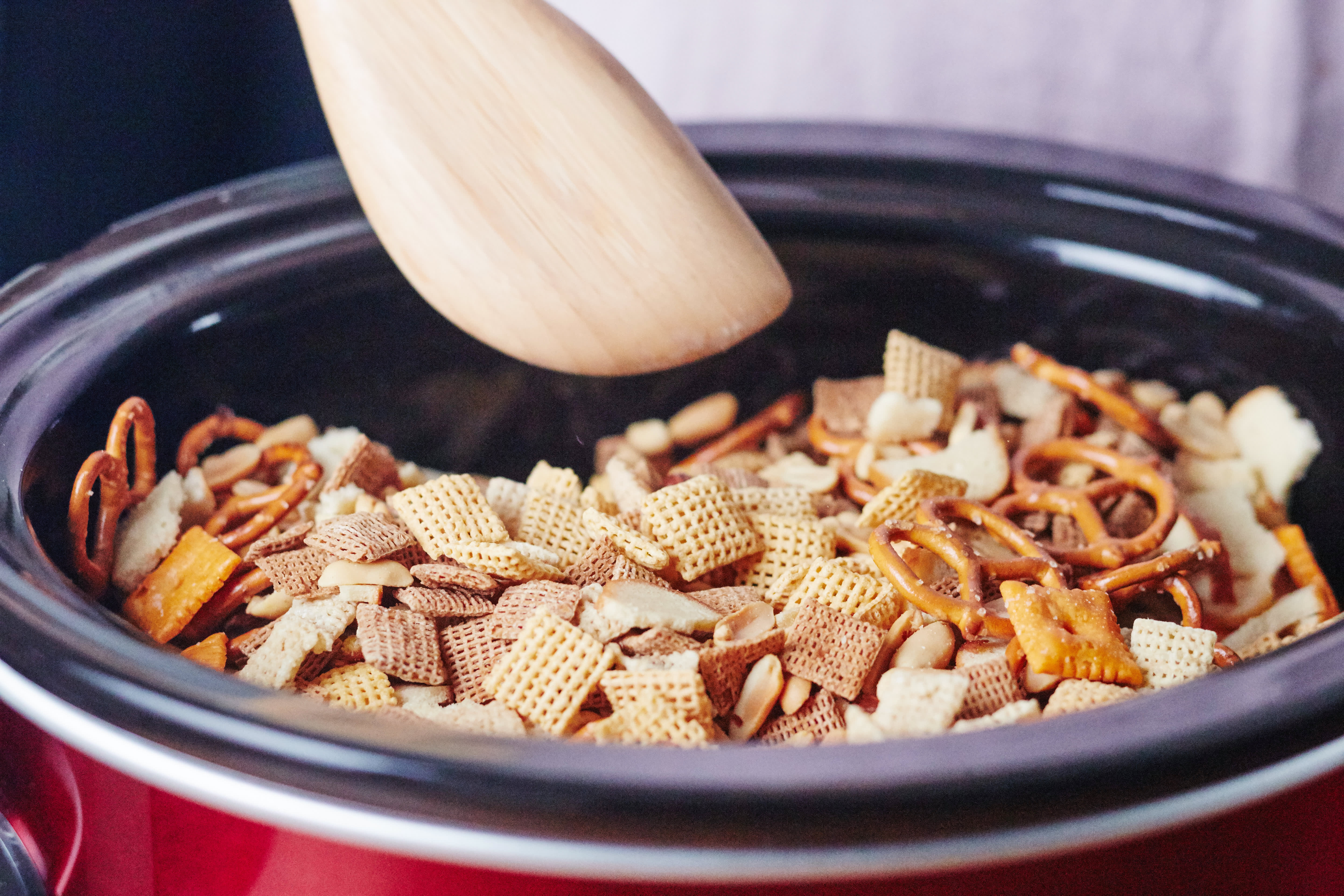 Crockpot Chex Mix - Mostly Homemade Mom