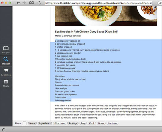 recipe organizer app for mac
