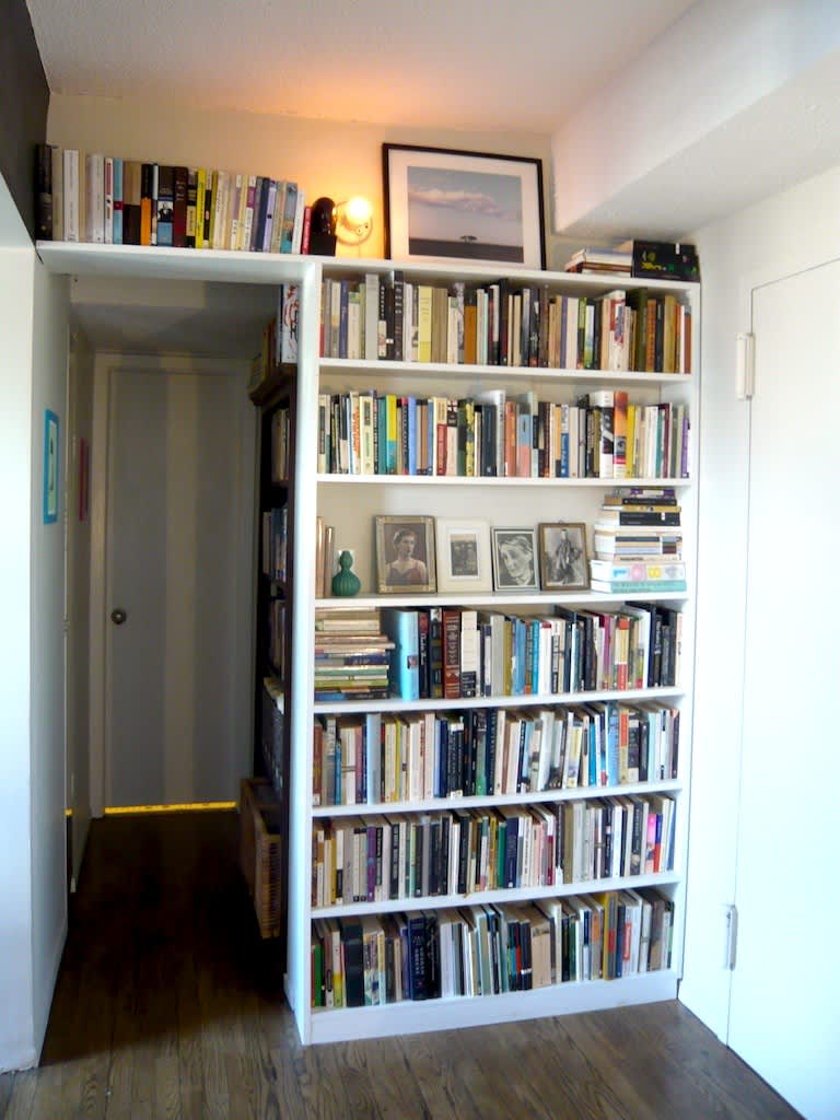 bookshelf around door