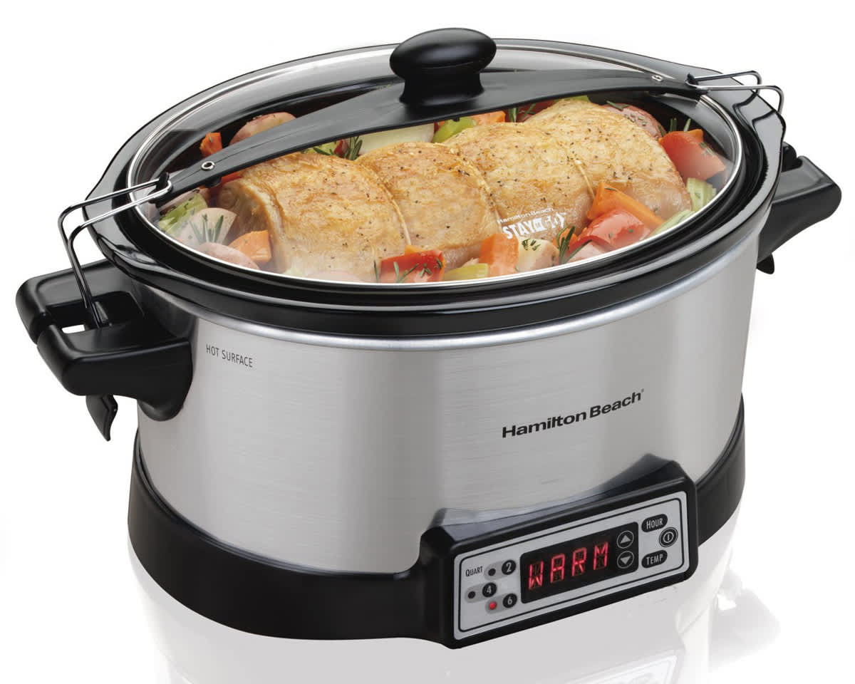 Hamilton Beach - Stay or Go 5-Quart Slow Cooker - Purple