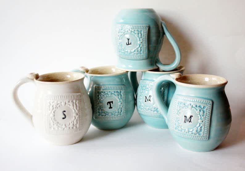 Monogram Ceramic Mug  Initial A – Every Living Word