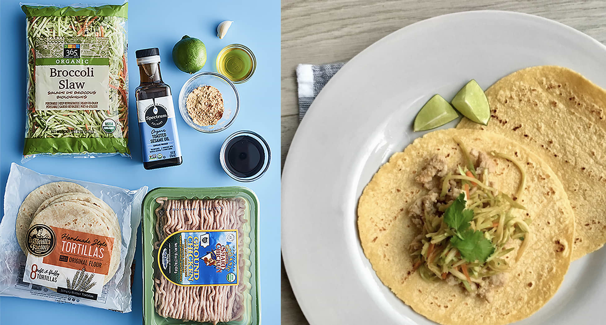 Chicken Tacos With Broccoli Slaw