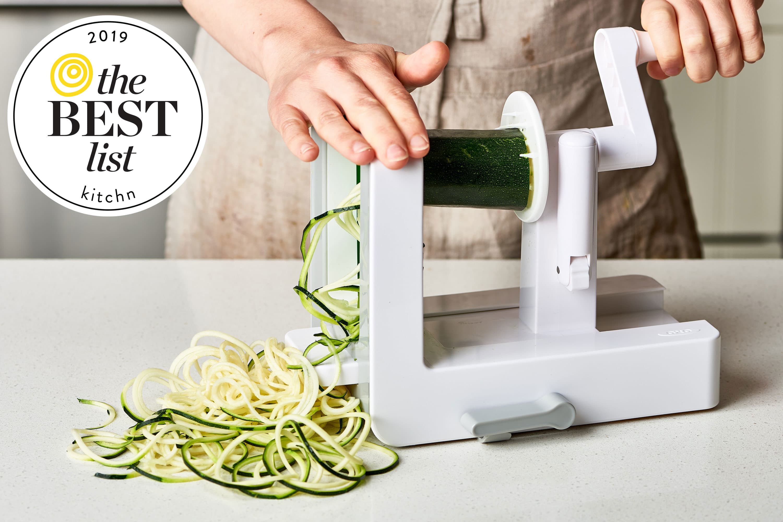  Paderno World Cuisine 3-Blade Vegetable Slicer / Spiralizer,  Counter-Mounted and includes 3 Stainless Steel Blades: Home & Kitchen
