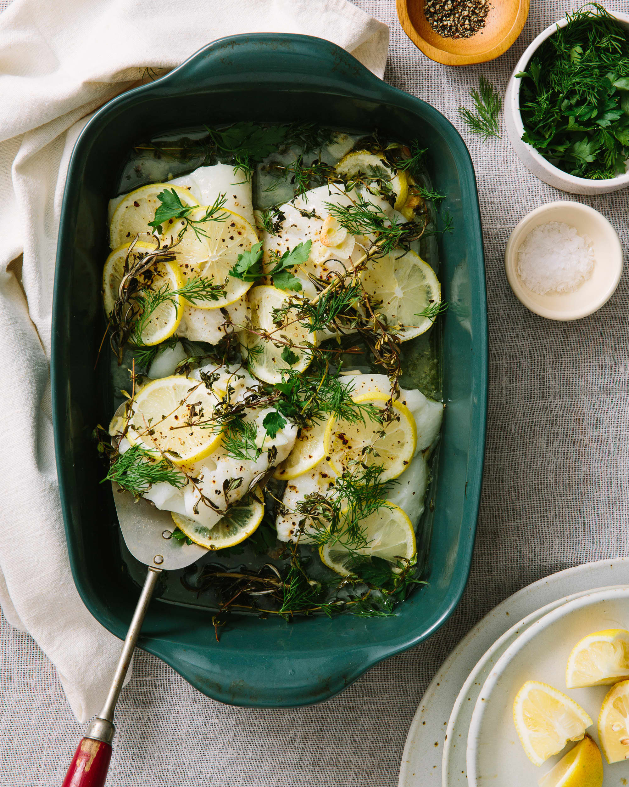 Whole Roasted Fish With Oregano, Parsley, and Lemon Recipe