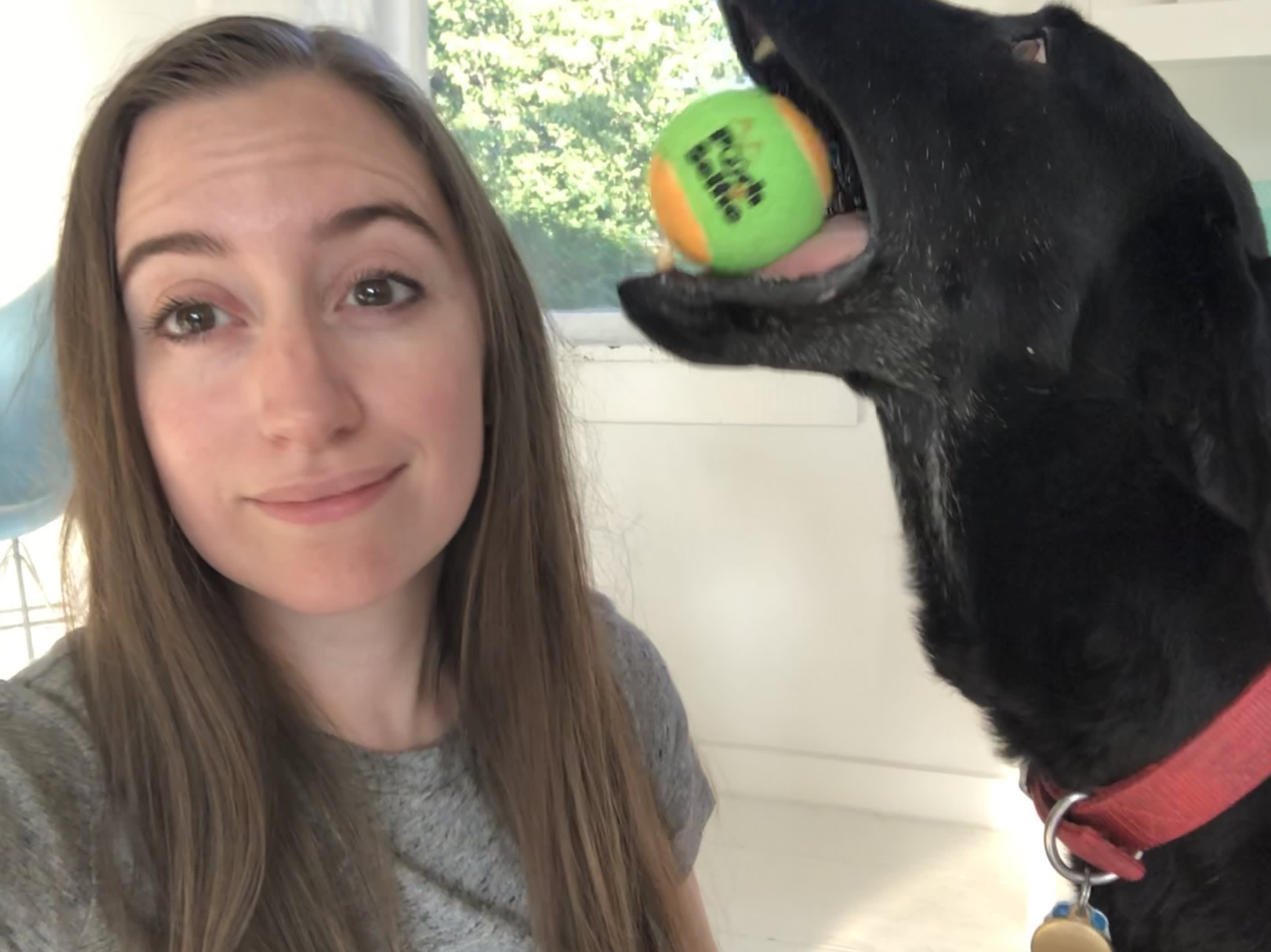 Amazon store pooch selfie