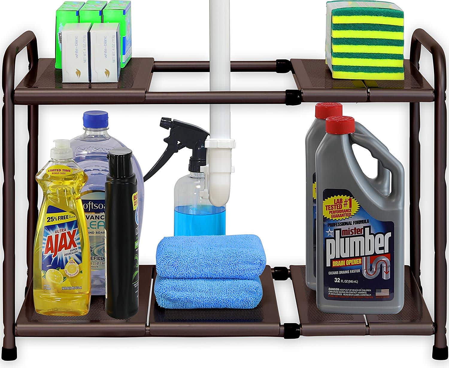 Expandable Under Sink Organizer and Storage I Bathroom Under the Sink  Organizer Kitchen Under Sink Shelf I Cleaning Supplies Organizer Under Sink