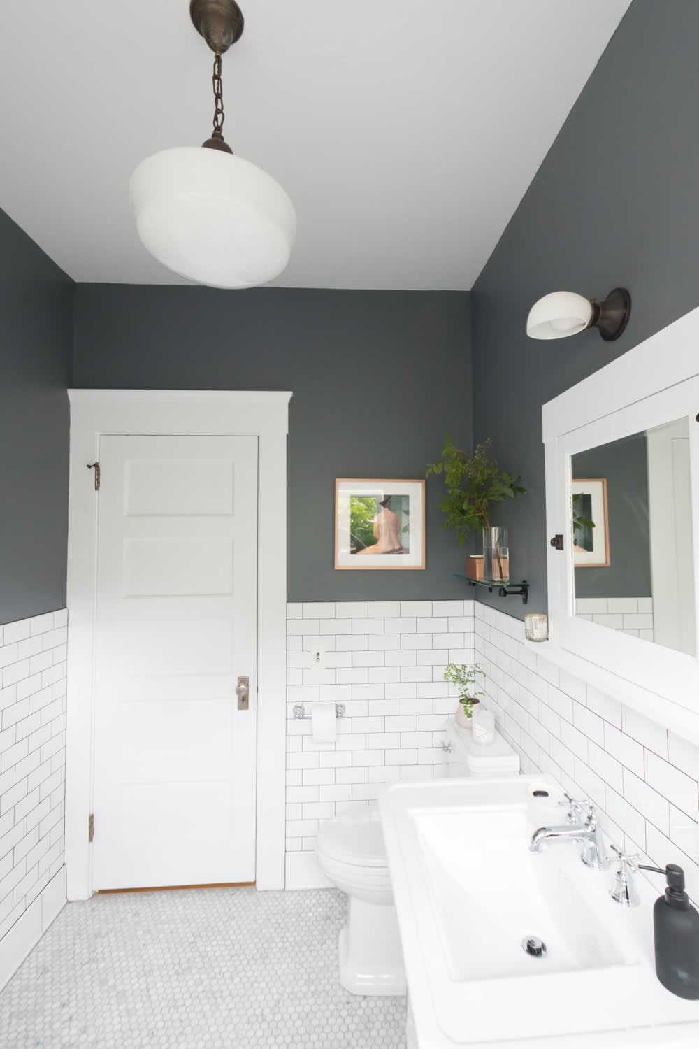 Green Wainscot in a Bathroom Brightens Up a Small Space – Clare
