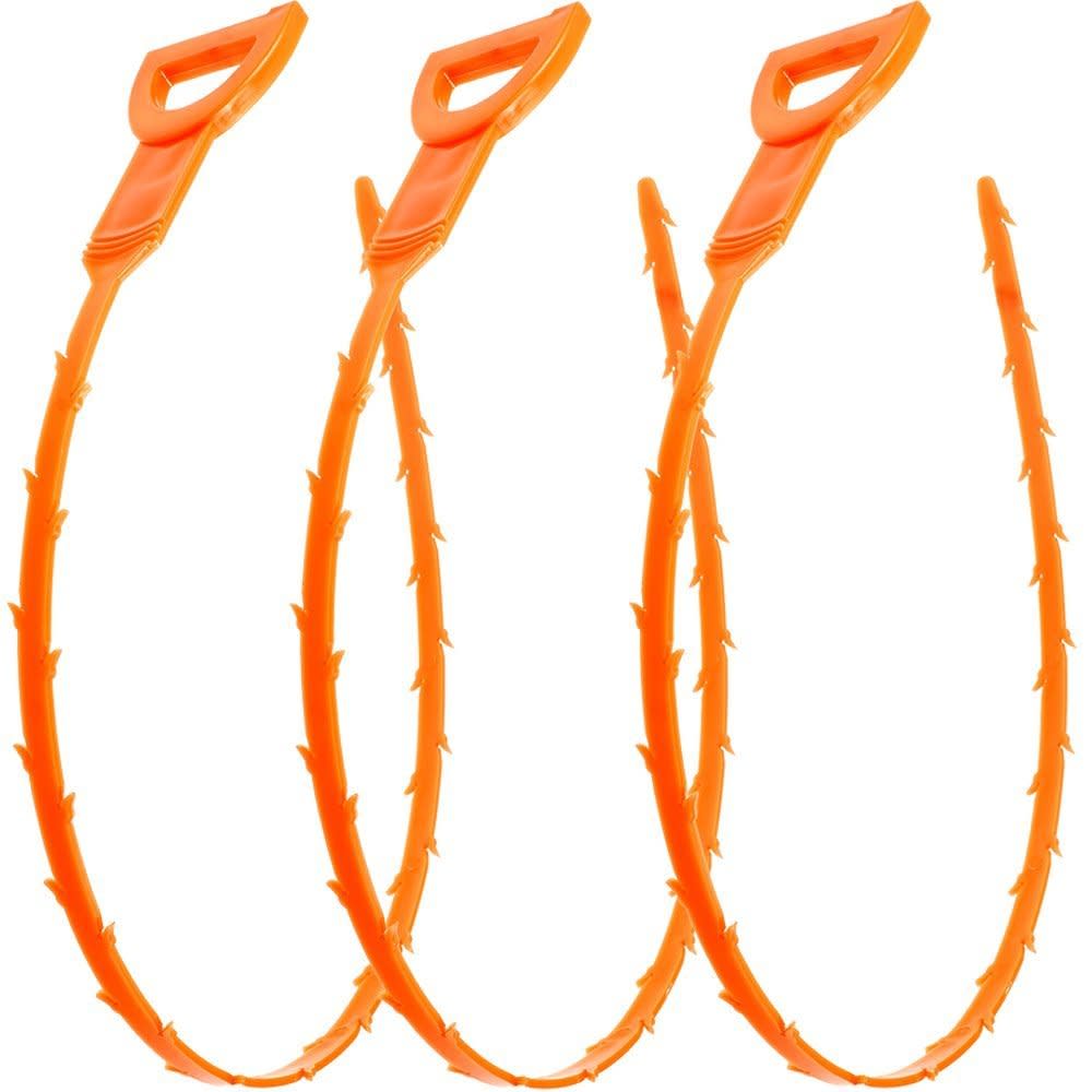 Sink Kitchen Sewer Toilet Huryfox 6 Pack Drain Snake Drain Clog Remover Shower Hair Drains Catcher Sink Cleaning Tool Washing Auger for Bathroom Tub Orange