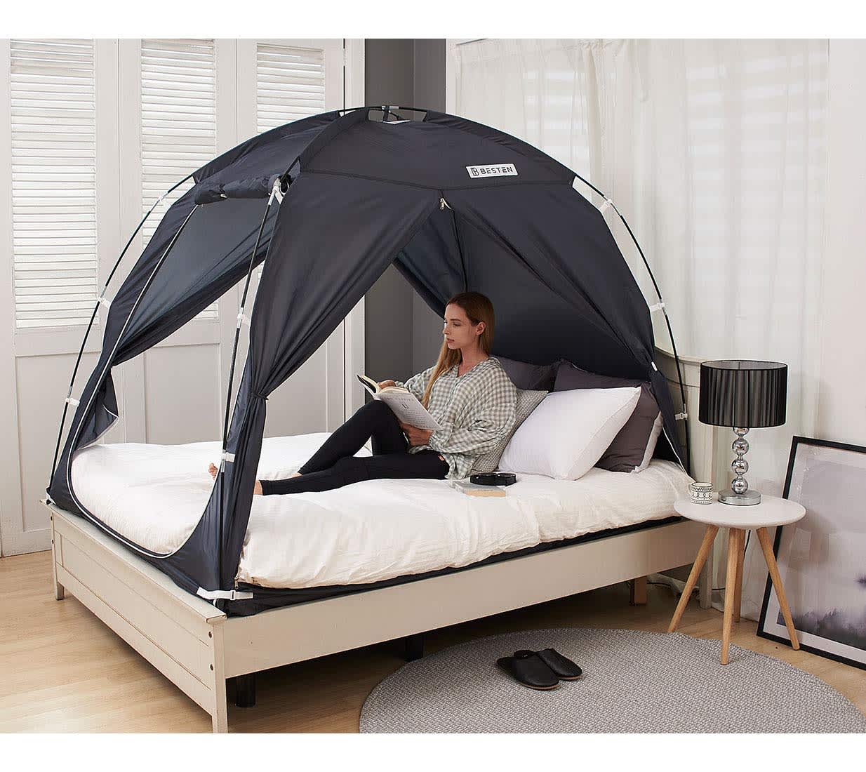 Indoor Tent for Use on Bed or Floor BLUE Privacy Bed Tent 